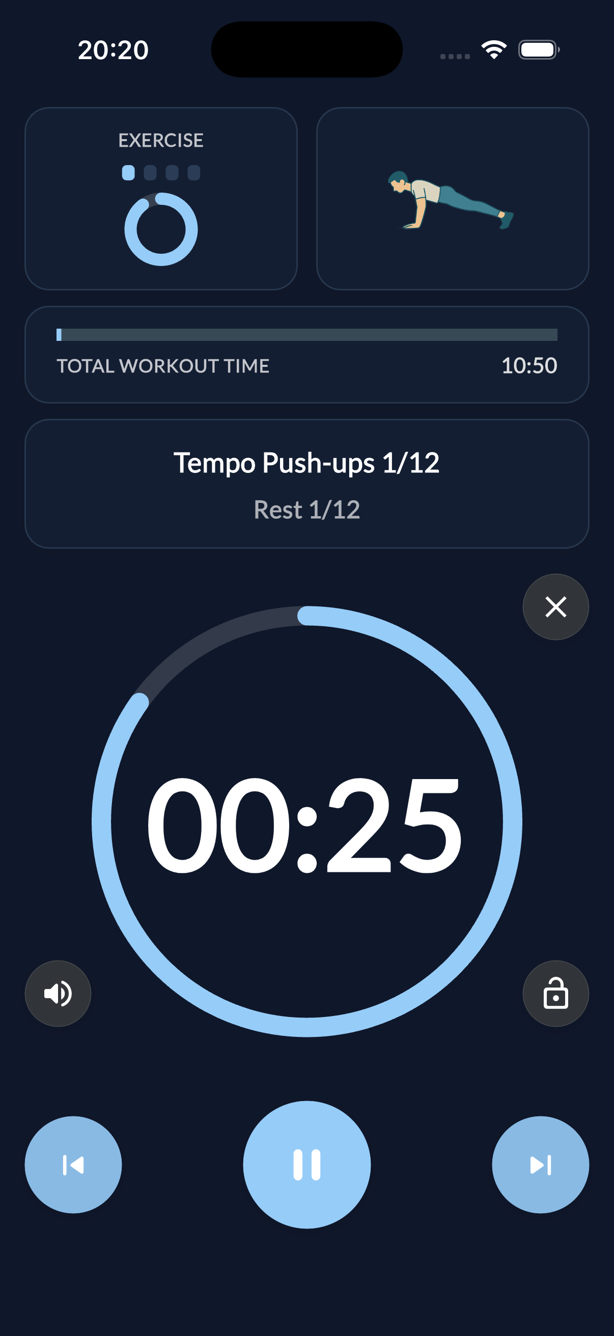 BeepBop workout timer in action